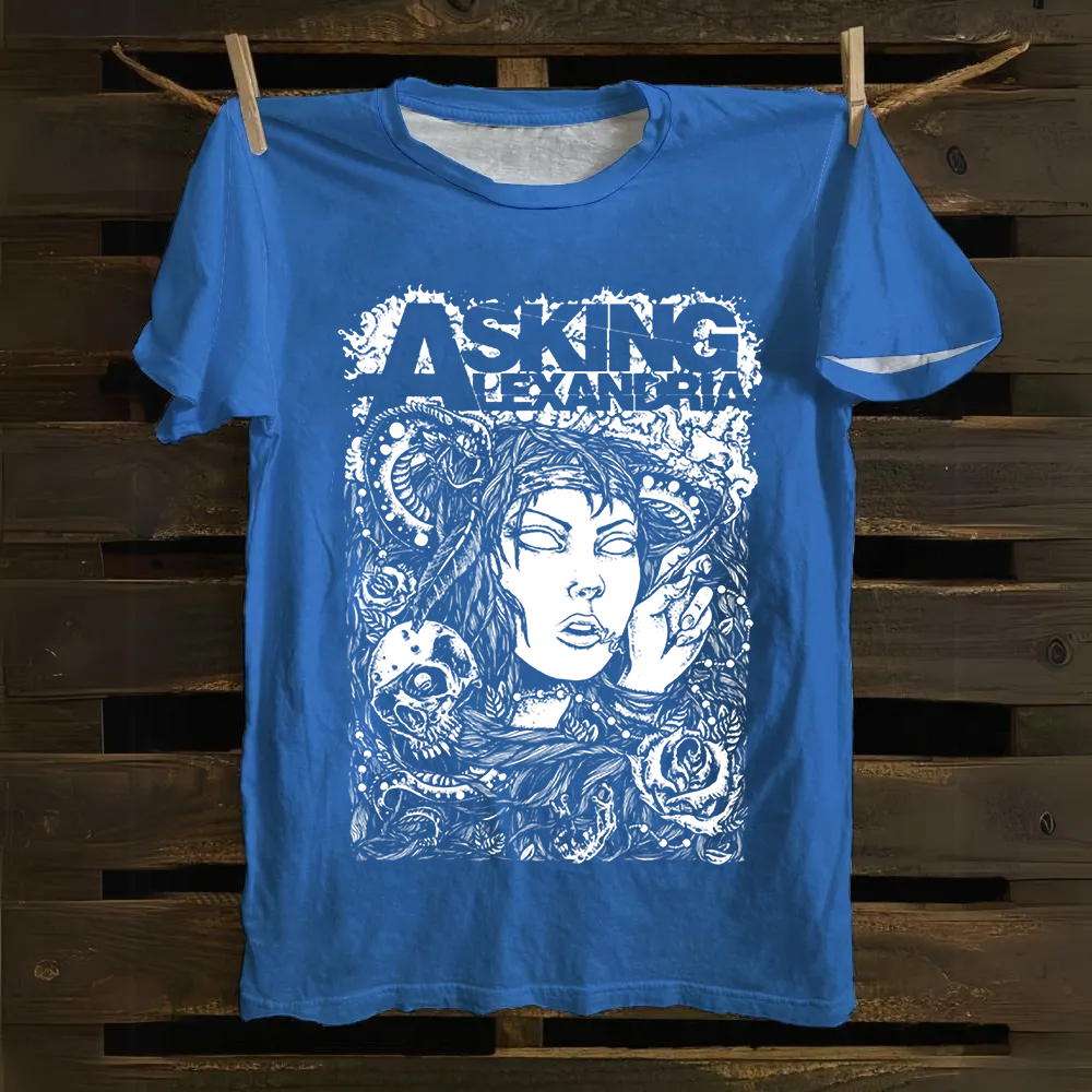 Unisex Vintage  Asking Alexandria Band  Cotton T-Shirt