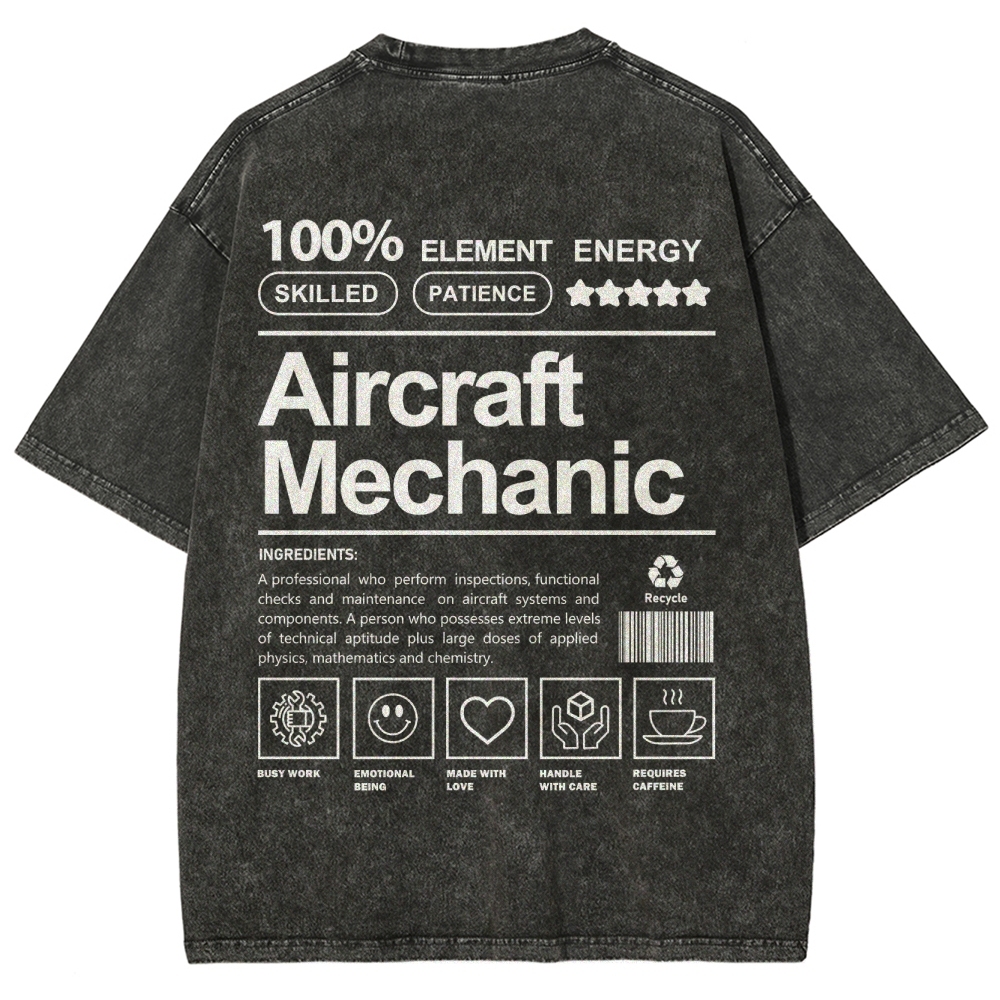 Aircraft Mechanic Unisex Fit Washed T-Shirt