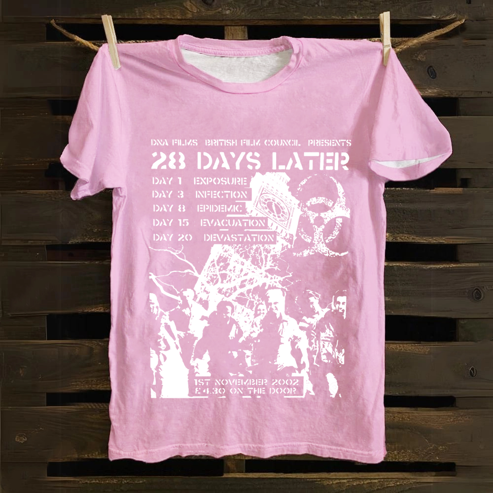 Unisex Vintage 28 Days Later Horror Movie  Cotton T-Shirt