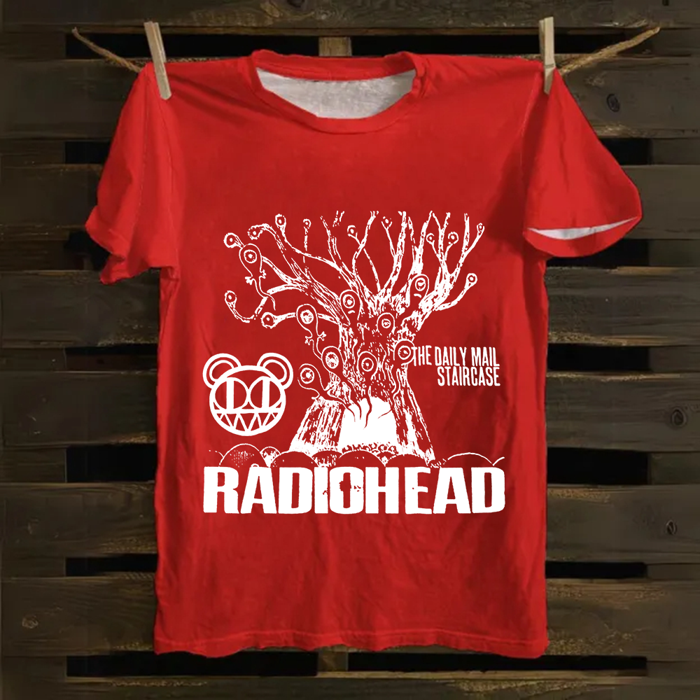 Unisex Vintage  Radiohead Band Cotton T-Shirt