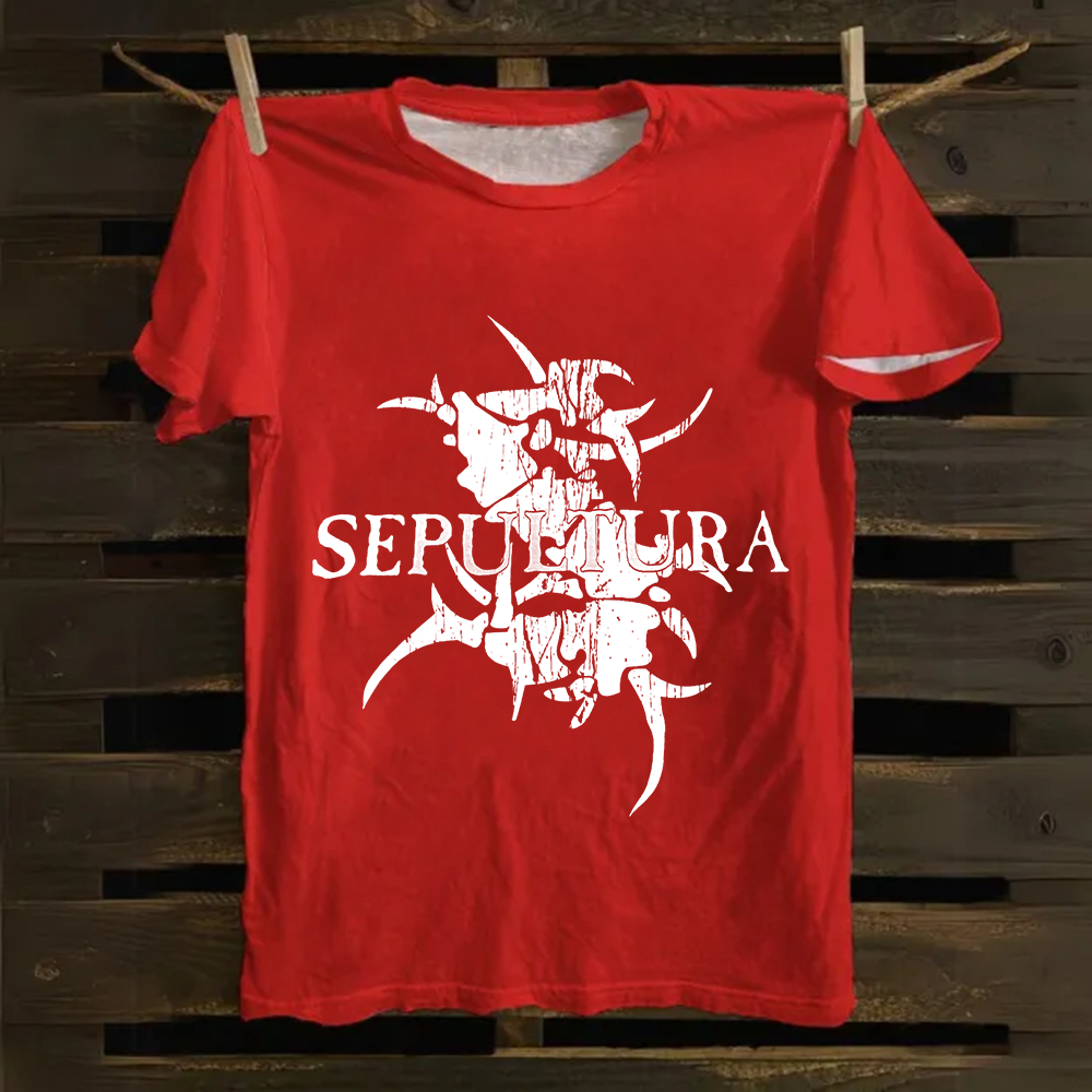 Unisex Vintage Sepultura Heavy Metal Band Cotton T-Shirt