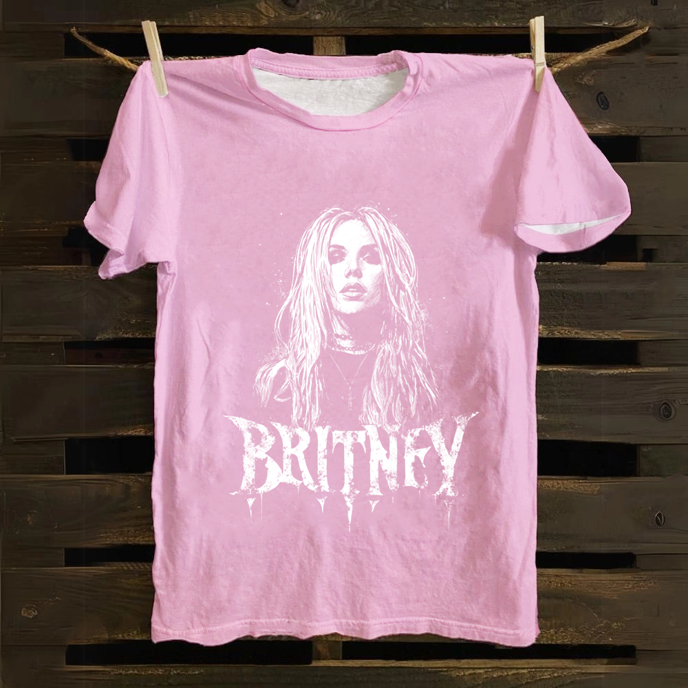 Unisex Vintage  Britney Singer Cotton T-Shirt