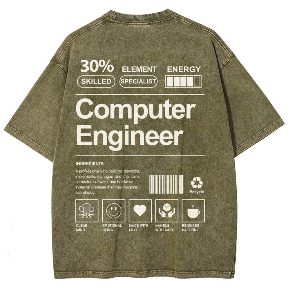 Computer Engineer Unisex Fit Washed T-Shirt