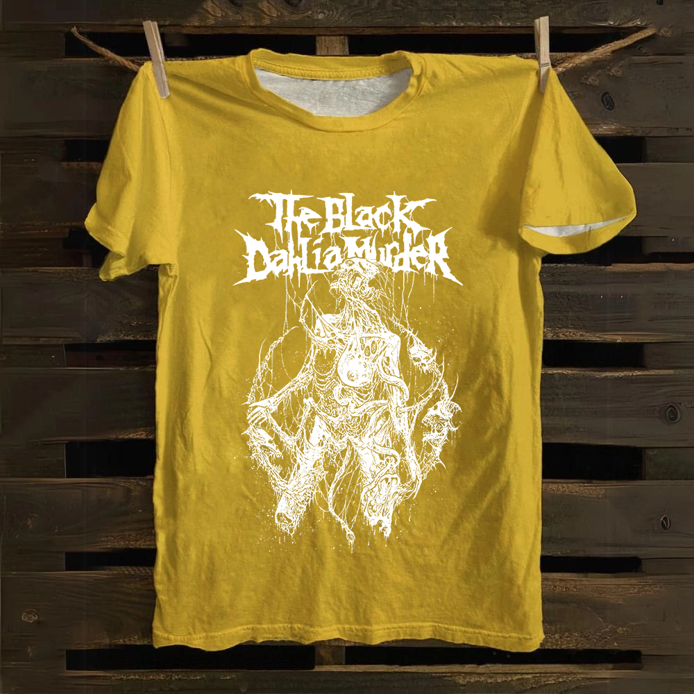 Unisex Vintage The Black Dahila Zombie Cotton T-Shirt