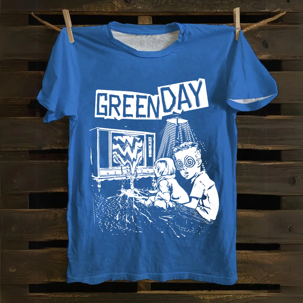 Unisex Vintage Green Day Band Cotton T-Shirt