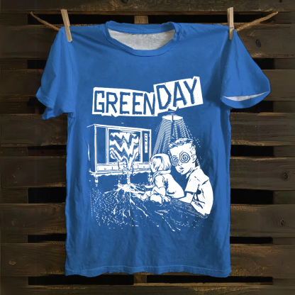 Unisex Vintage Green Day Band Cotton T-Shirt