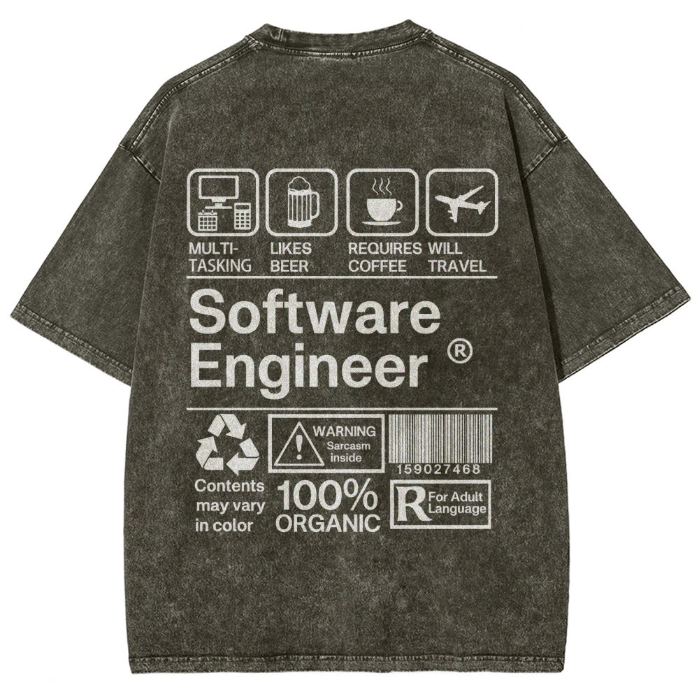 Software Engineer Unisex Fit Washed T-Shirt