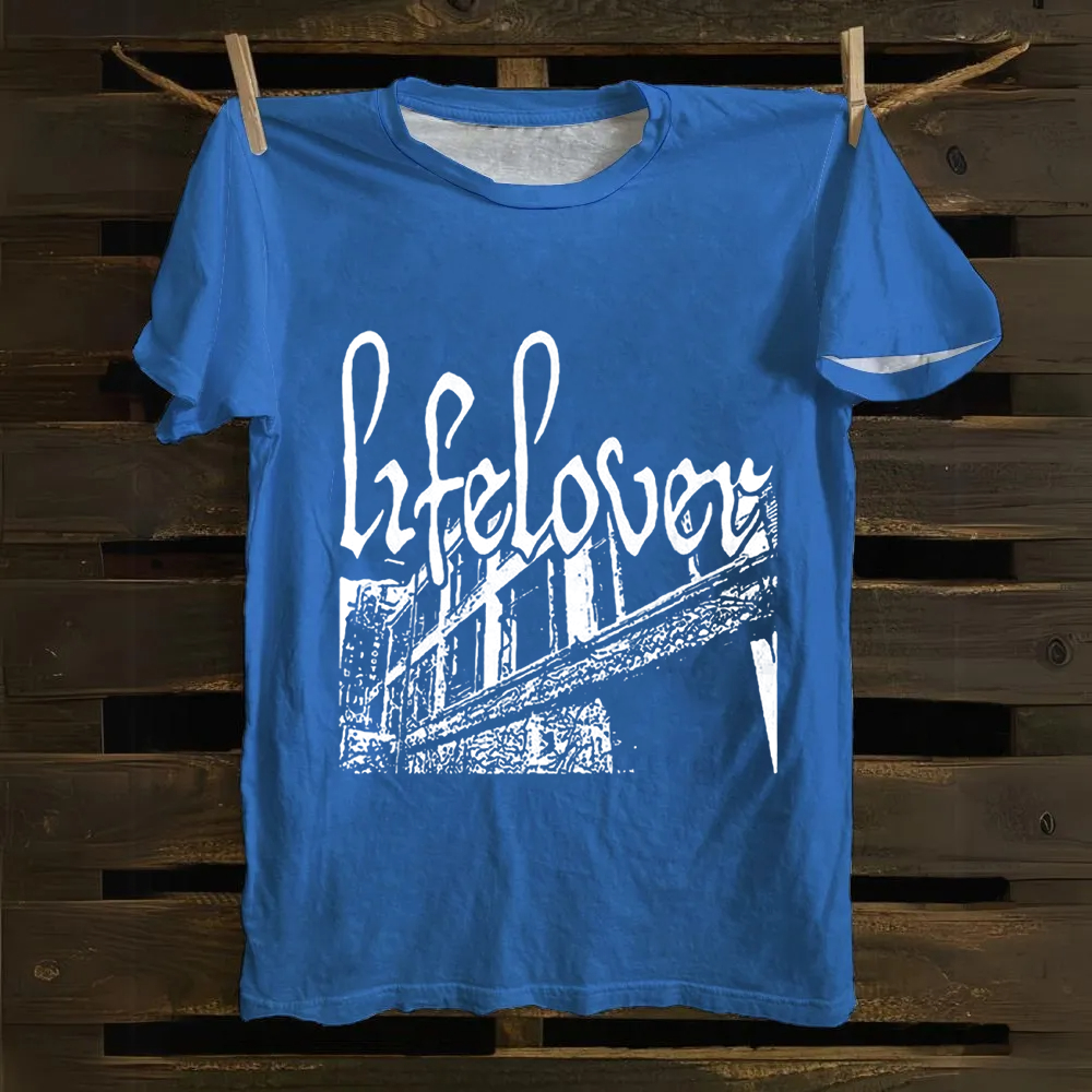 Unisex Vintage Lifelover Band Cotton T-Shirt