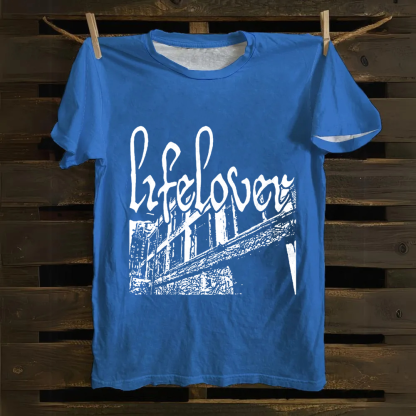 Unisex Vintage Lifelover Band Cotton T-Shirt