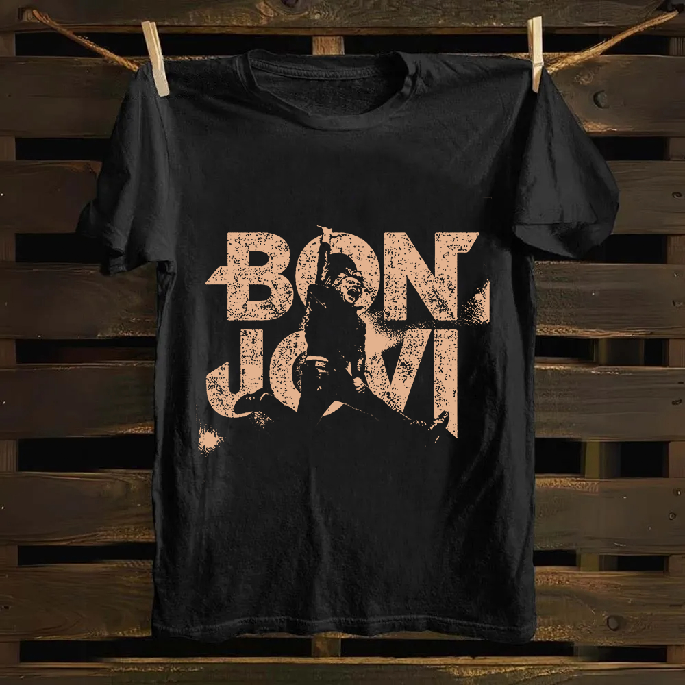 Unisex Vintage Bon Jovi cotton T-Shirt