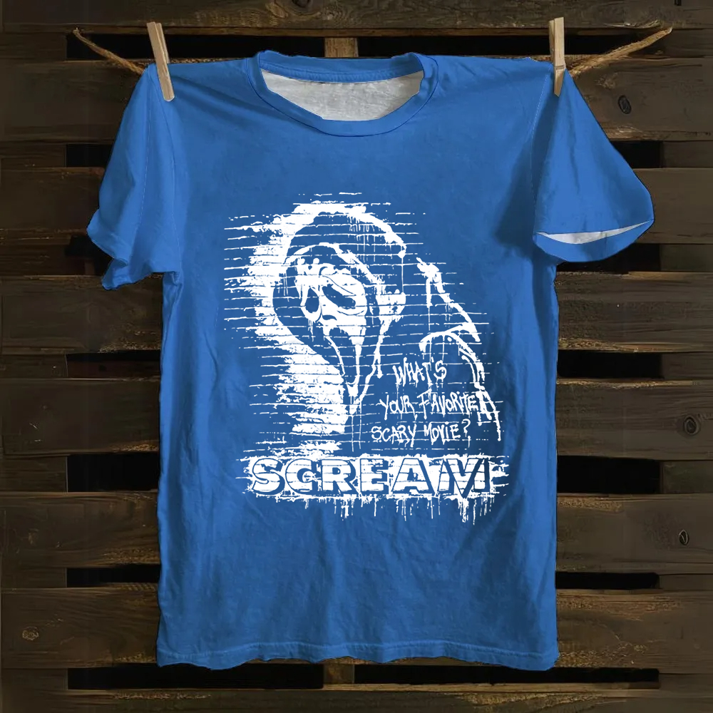 Unisex Vintage Scream horror movie Cotton T-Shirt