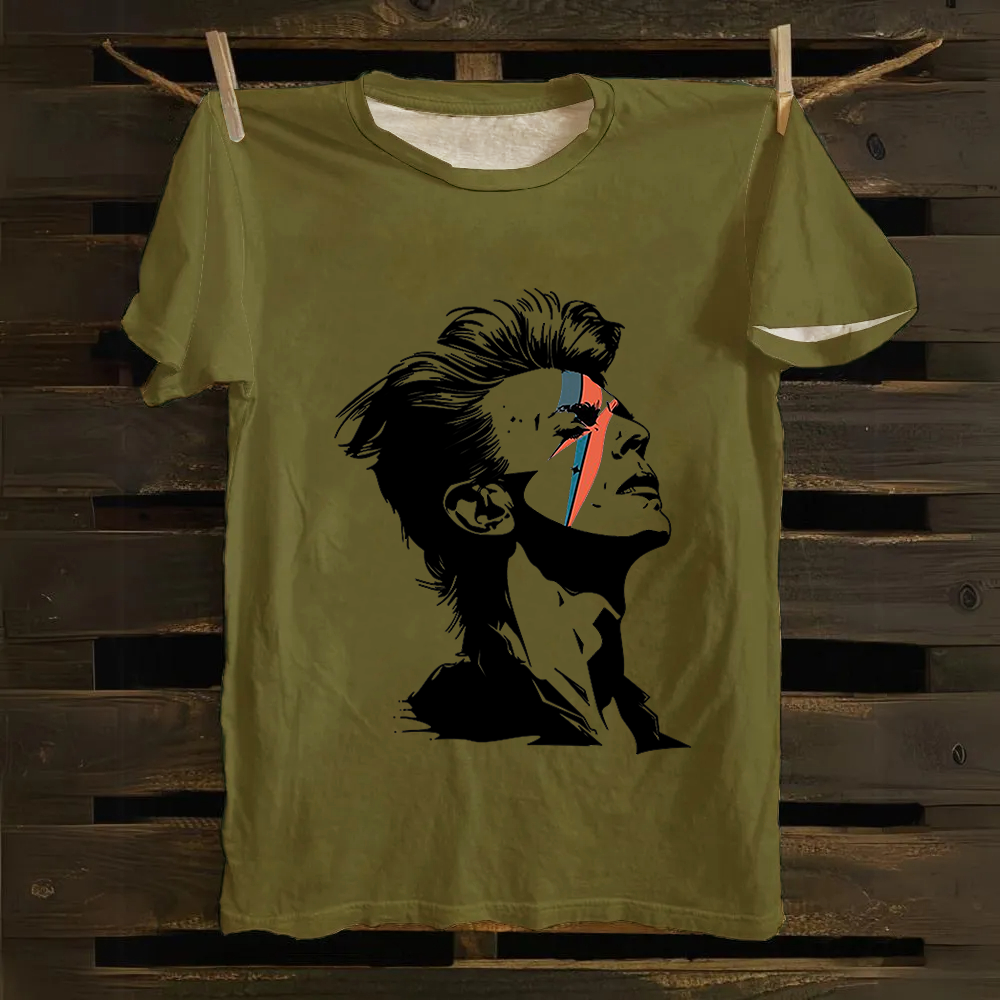 Unisex Vintage  Cotton David Bowie Aladdin Sane Singer T-Shirt