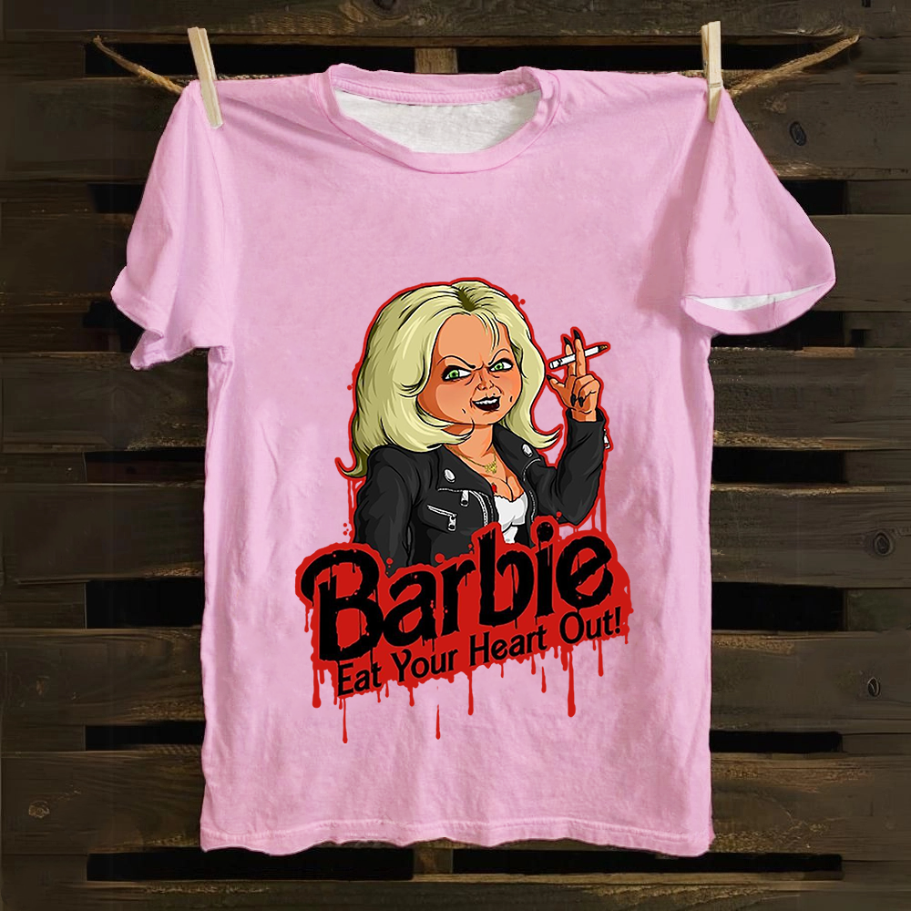 Unisex Casual chucky Barbie- Eat your heart out Printed Cotton T-Shirt