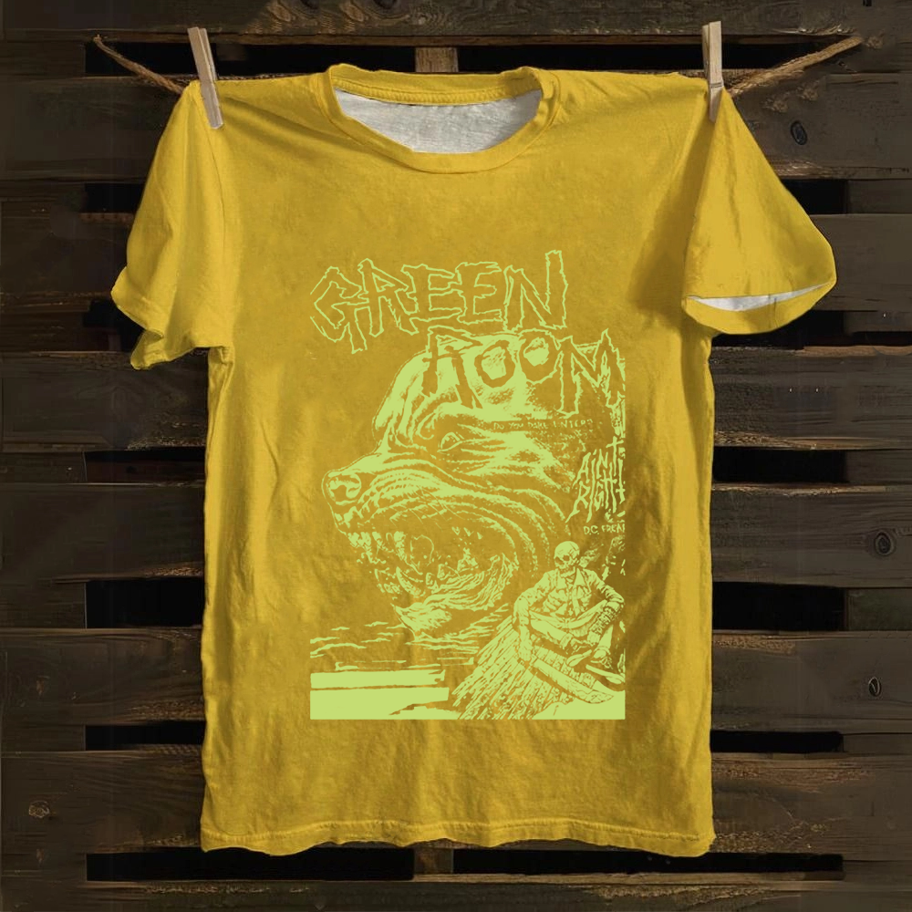 Unisex Vintage Green room horror movie 2015 Cotton T-Shirt