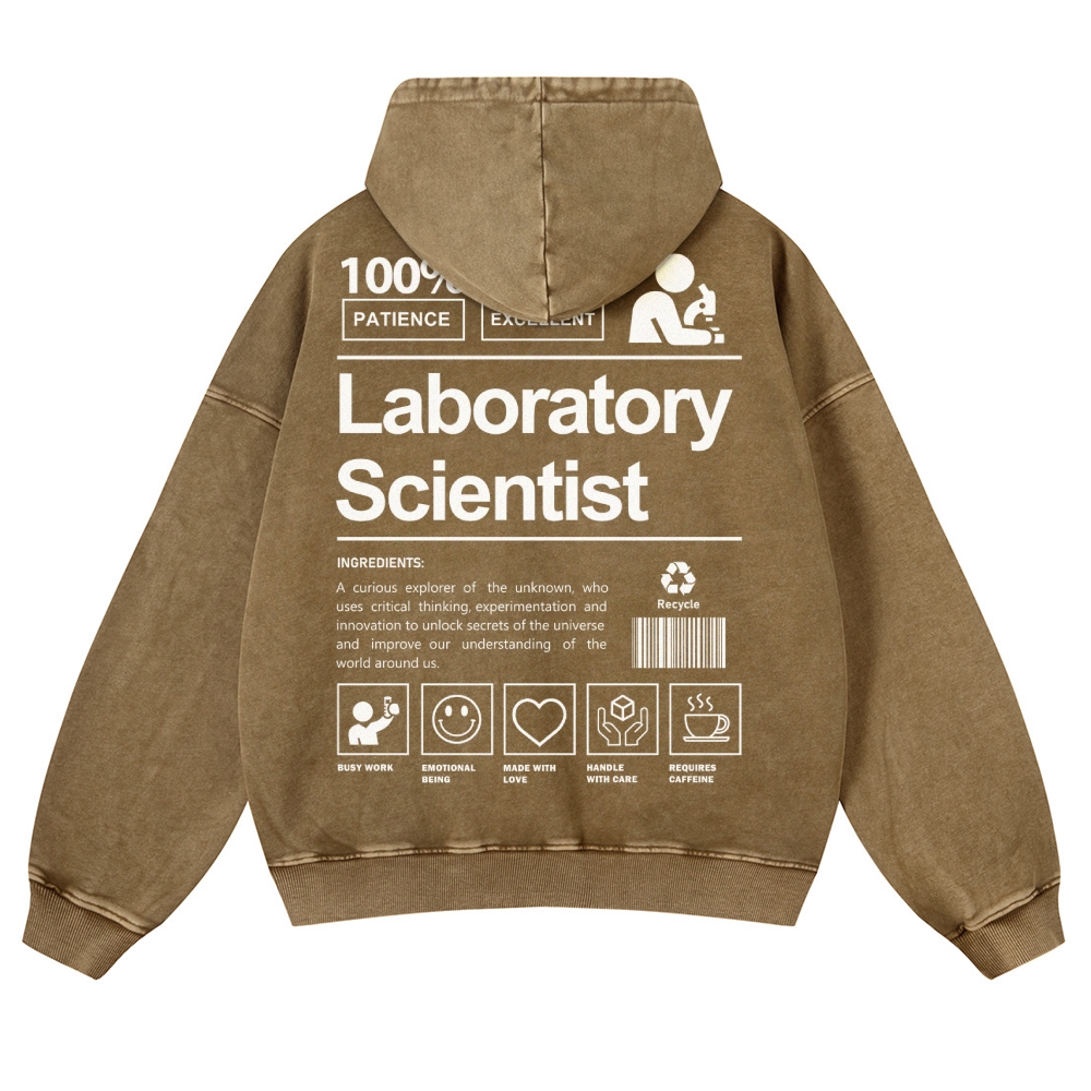 Laboratory Scientist Casual Washed Hoodie