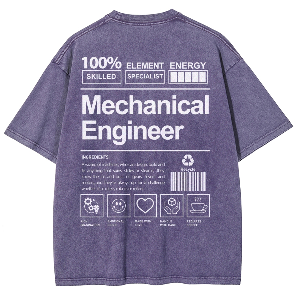 Mechanical Engineer Unisex Fit Washed T-Shirt