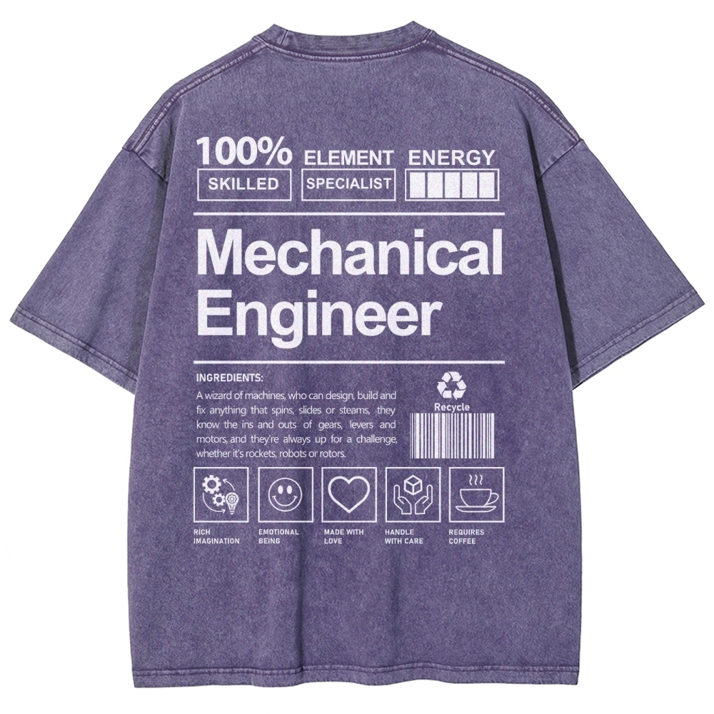 Mechanical Engineer Unisex Fit Washed T-Shirt