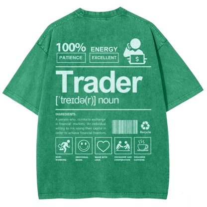 Trader Unisex Fit Washed T-Shirt