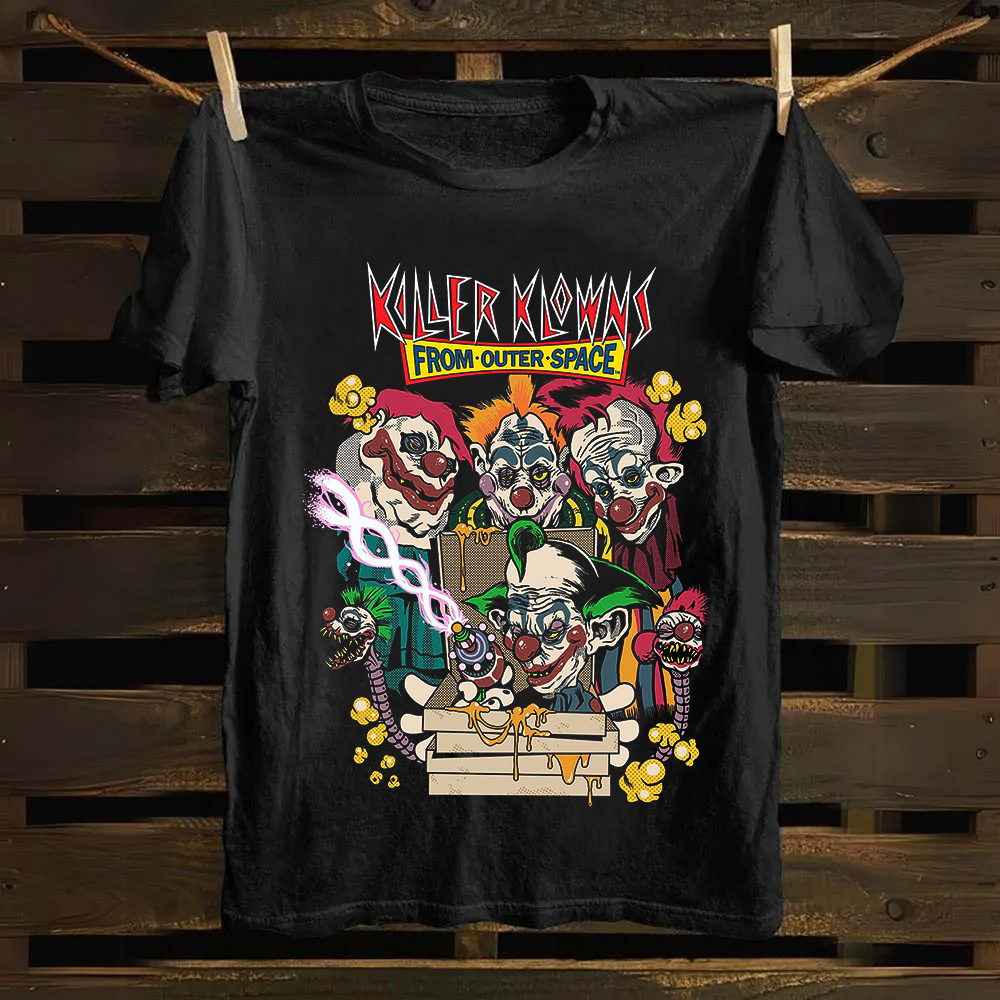 Unisex Vintage Killer Klowns from Outer Space Horror Movie Cotton T-Shirt
