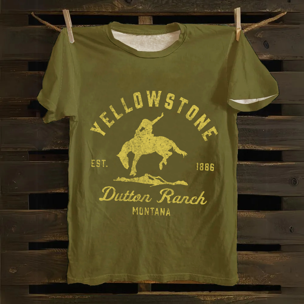 Unisex Vintage Yellowstone Dutton Ranch Cotton T-Shirt