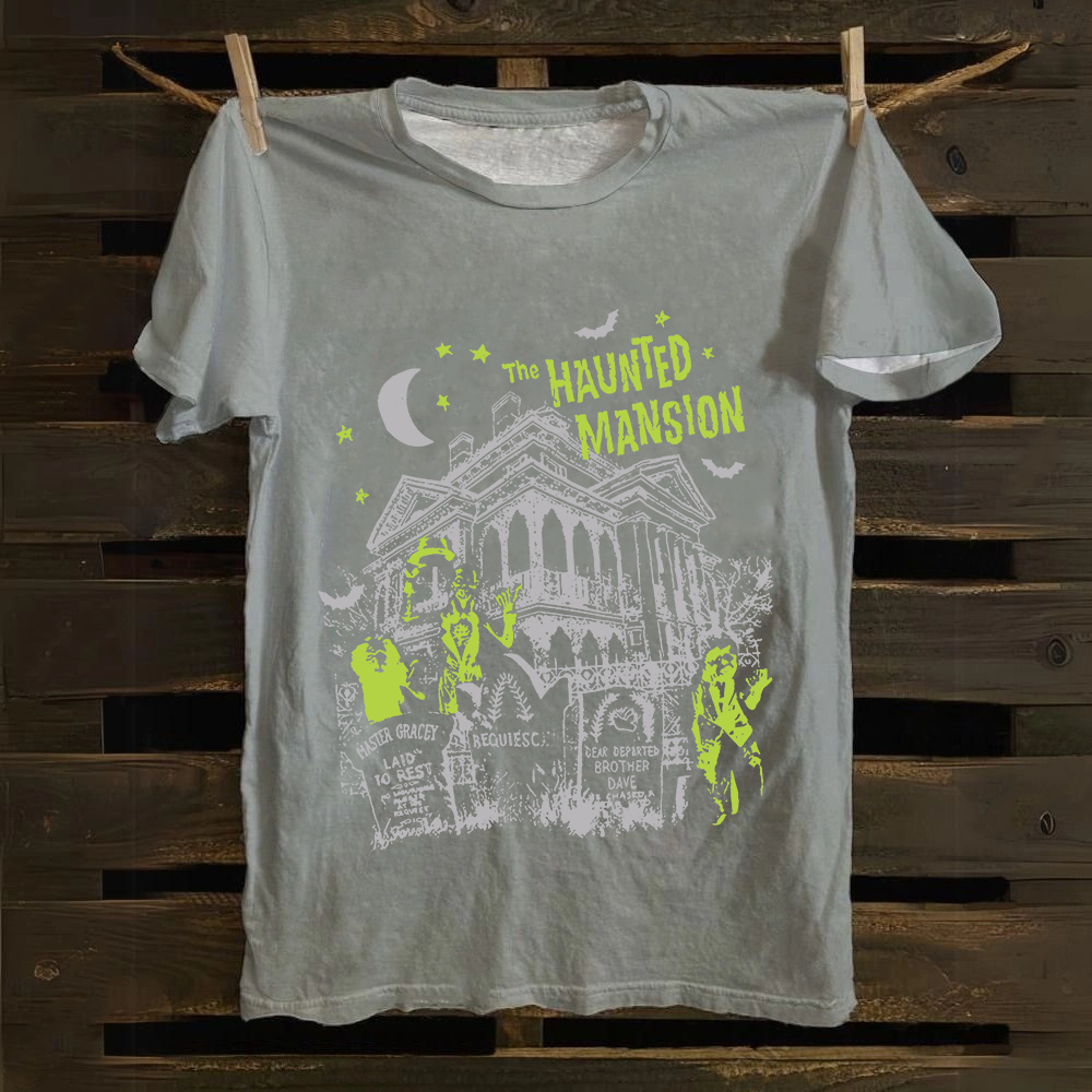 Unisex Vintage The Haunted Mansion Movie cotton T-Shirt