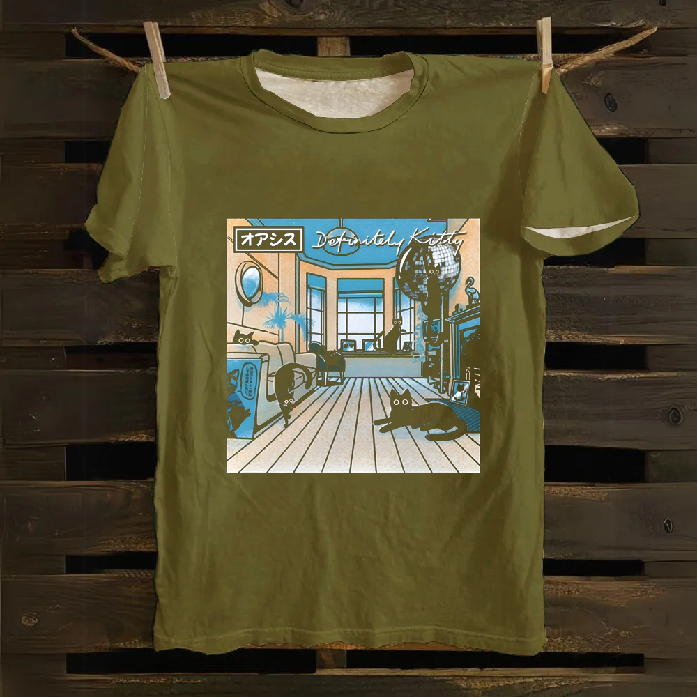 Unisex Vintage Definitely Kitty Cotton T-Shirt