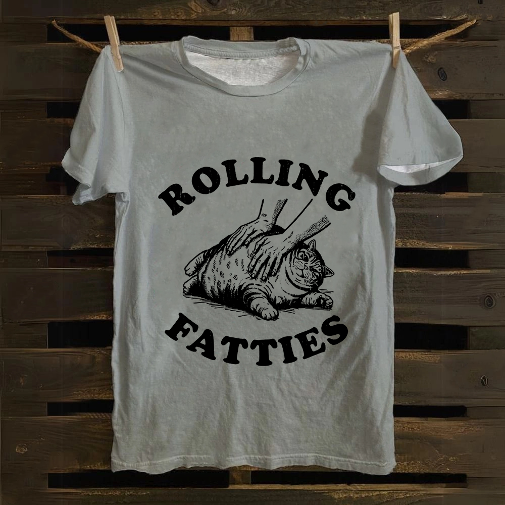 Unisex Rolling Fatties Print Classic Cotton T-Shirt