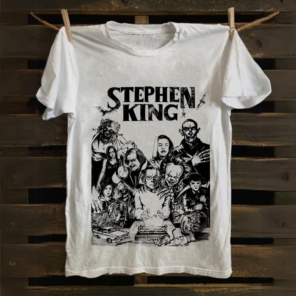 Unisex Casual Stephen King Celebrities PrintedTank Cotton T-Shirt