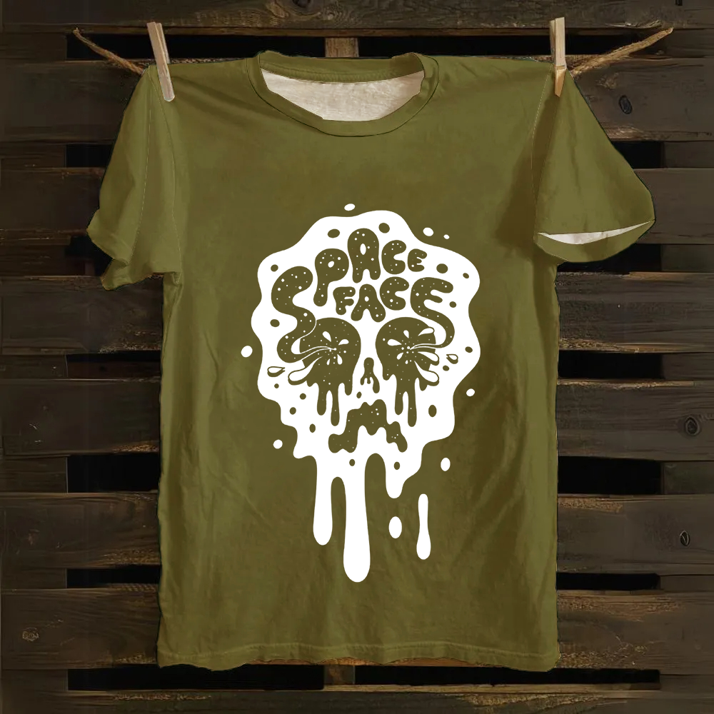 Unisex Vintage Spaceface Band  Cotton T-Shirt