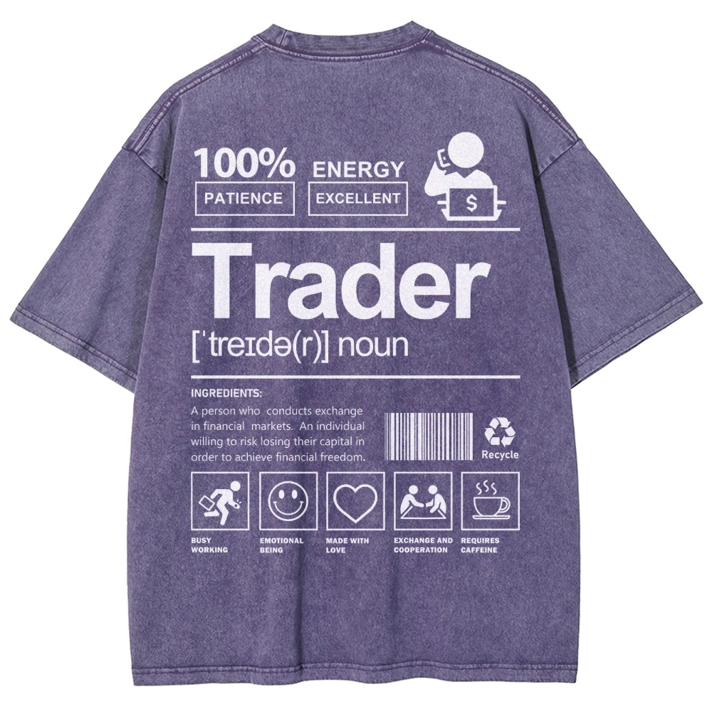 Trader Unisex Fit Washed T-Shirt