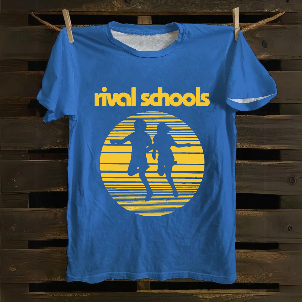 Unisex Vintage  Rival Schools Band Cotton T-Shirt