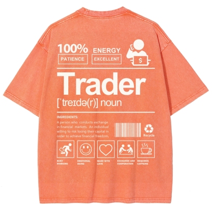 Trader Unisex Fit Washed T-Shirt