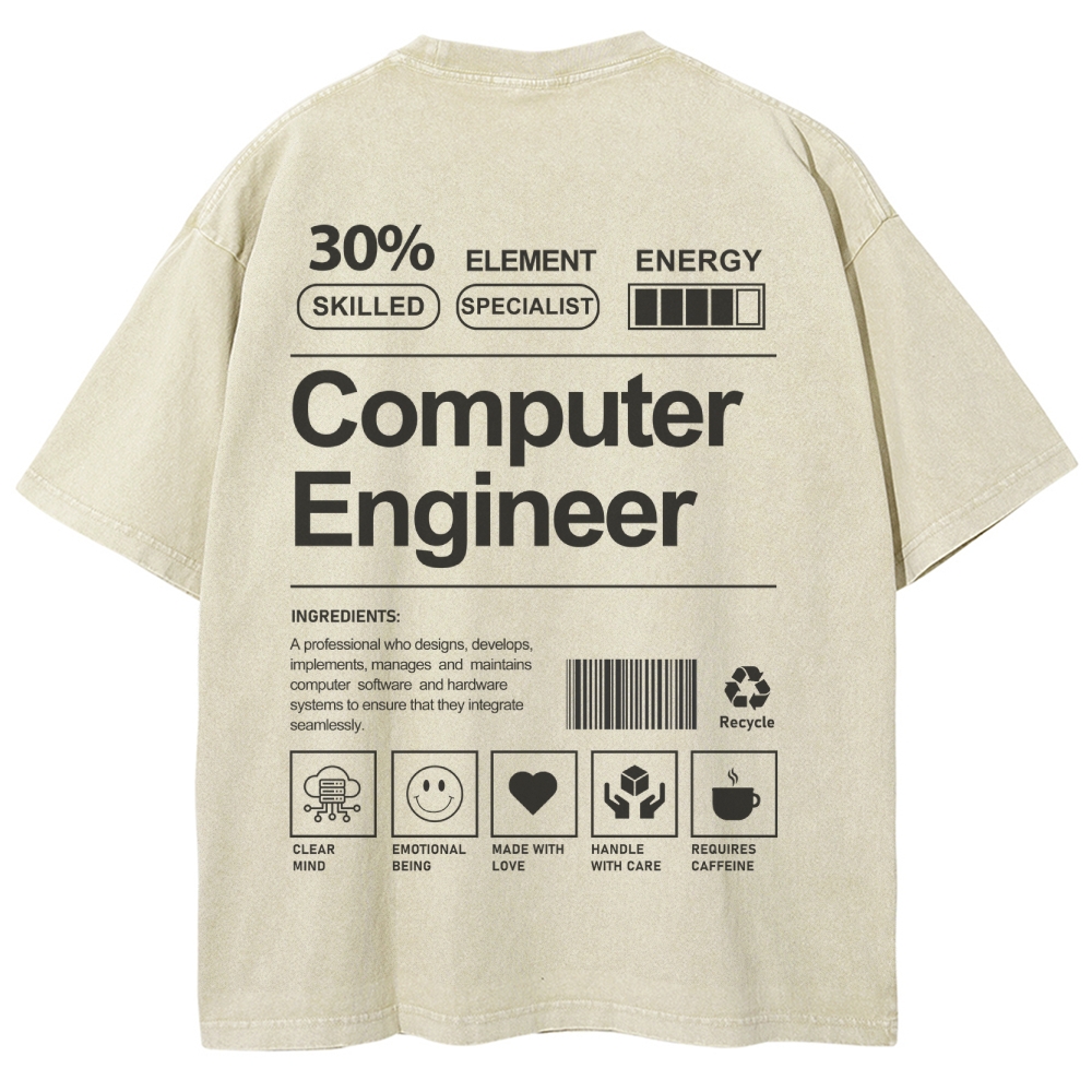 Computer Engineer Unisex Fit Washed T-Shirt