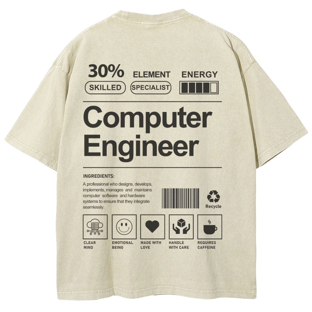 Computer Engineer Unisex Fit Washed T-Shirt