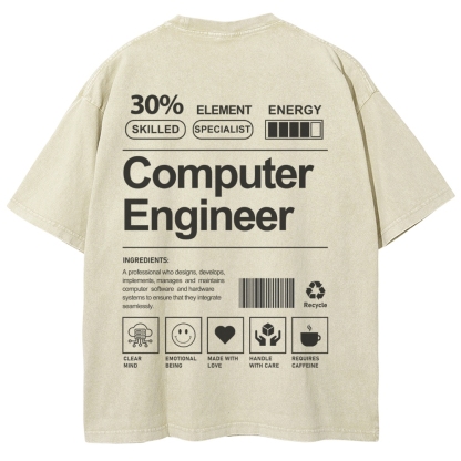 Computer Engineer Unisex Fit Washed T-Shirt