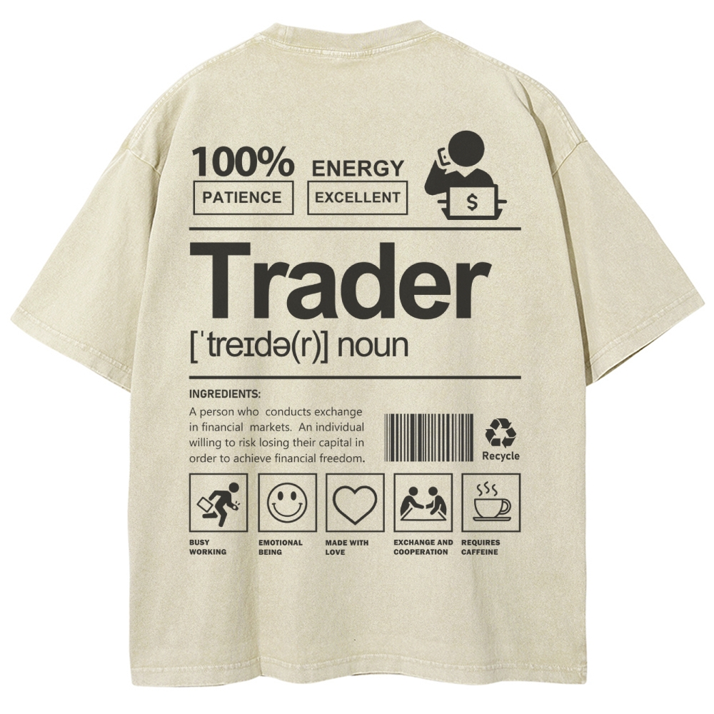 Trader Unisex Fit Washed T-Shirt