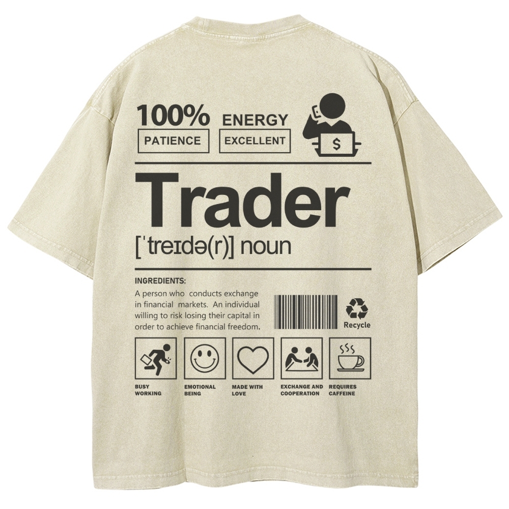 Trader Unisex Fit Washed T-Shirt