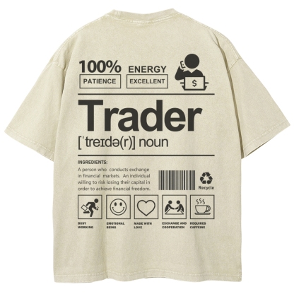 Trader Unisex Fit Washed T-Shirt
