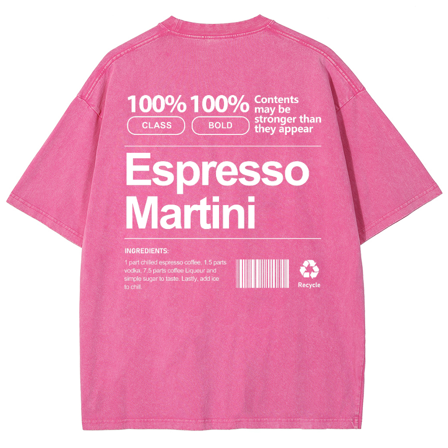 Espresso Martini Unisex Fit Washed Oversized T-Shirt