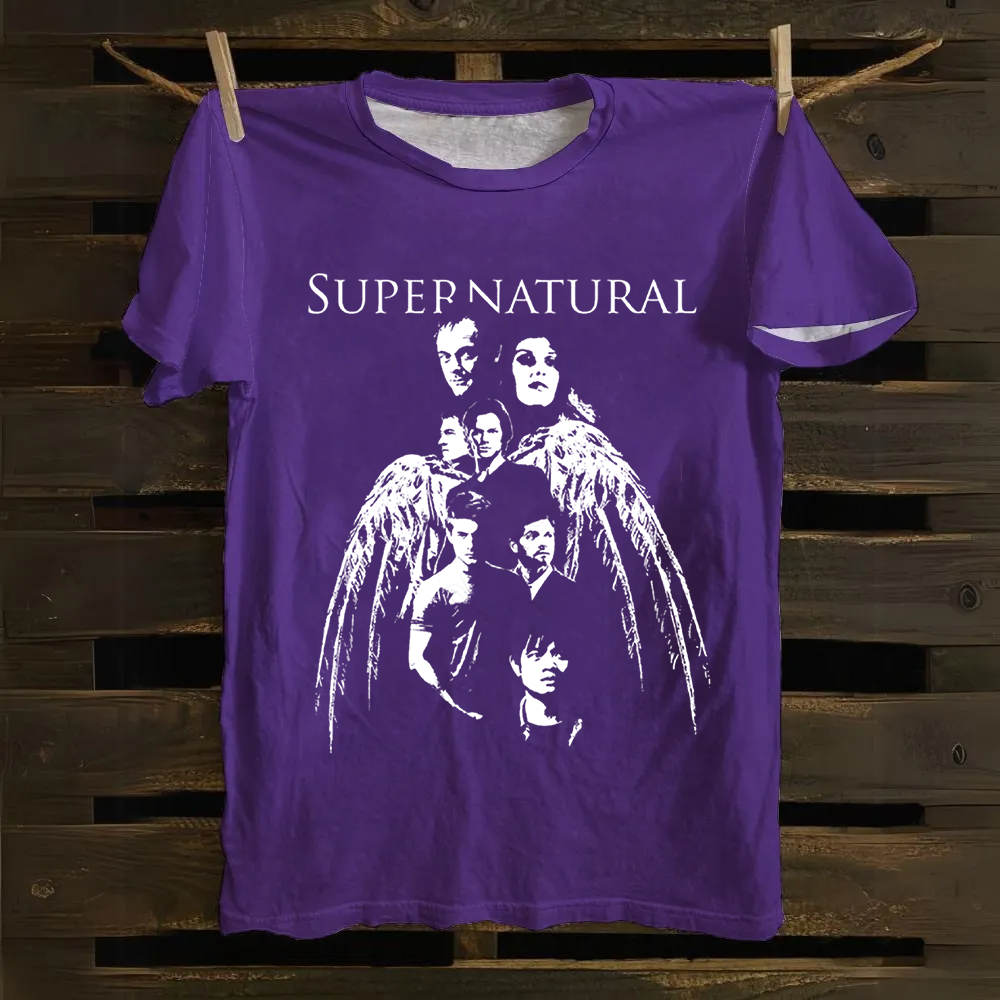 Unisex Vintage Supernatural TV Series Cotton T-Shirt