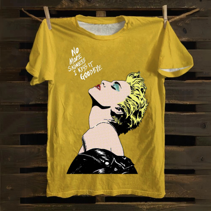 Listen to True Blue by Madonna Printed  Cotton T-Shirt