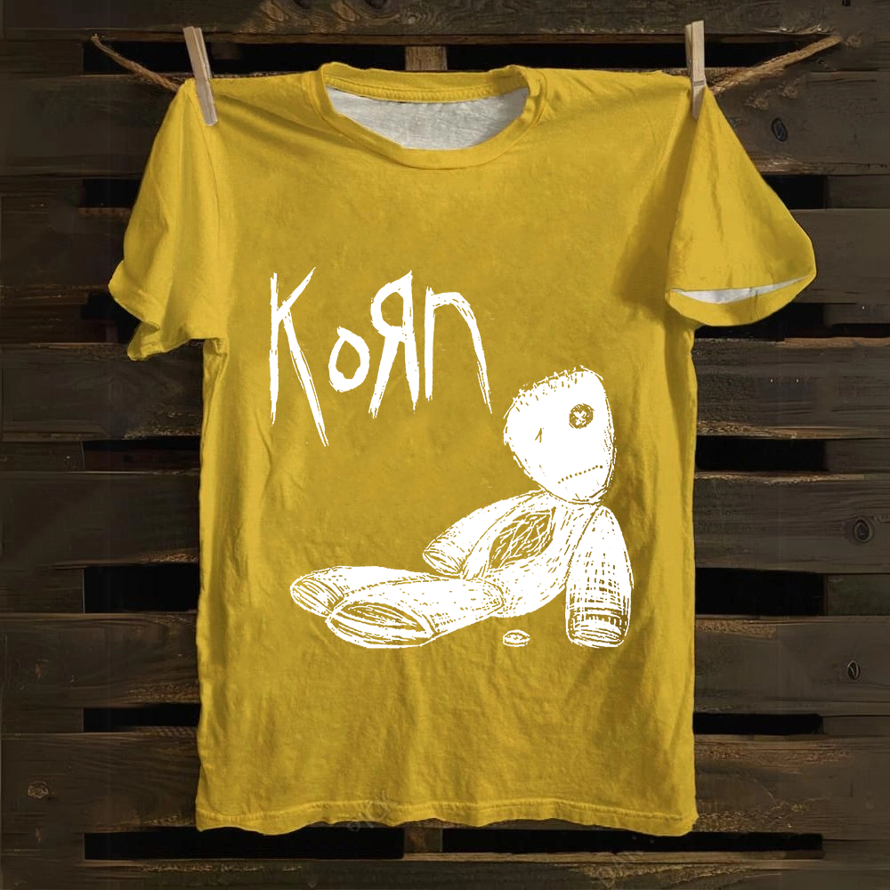 Unisex Vintage Korn Metal Band  cotton T-Shirt