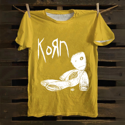 Unisex Vintage Korn Metal Band  cotton T-Shirt