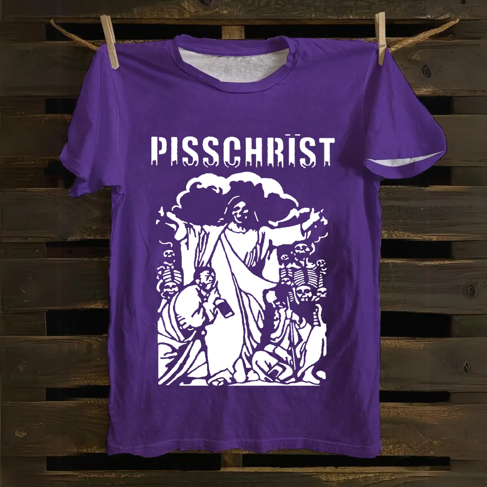 Unisex Vintage Pisschrist Band Cotton T-Shirt