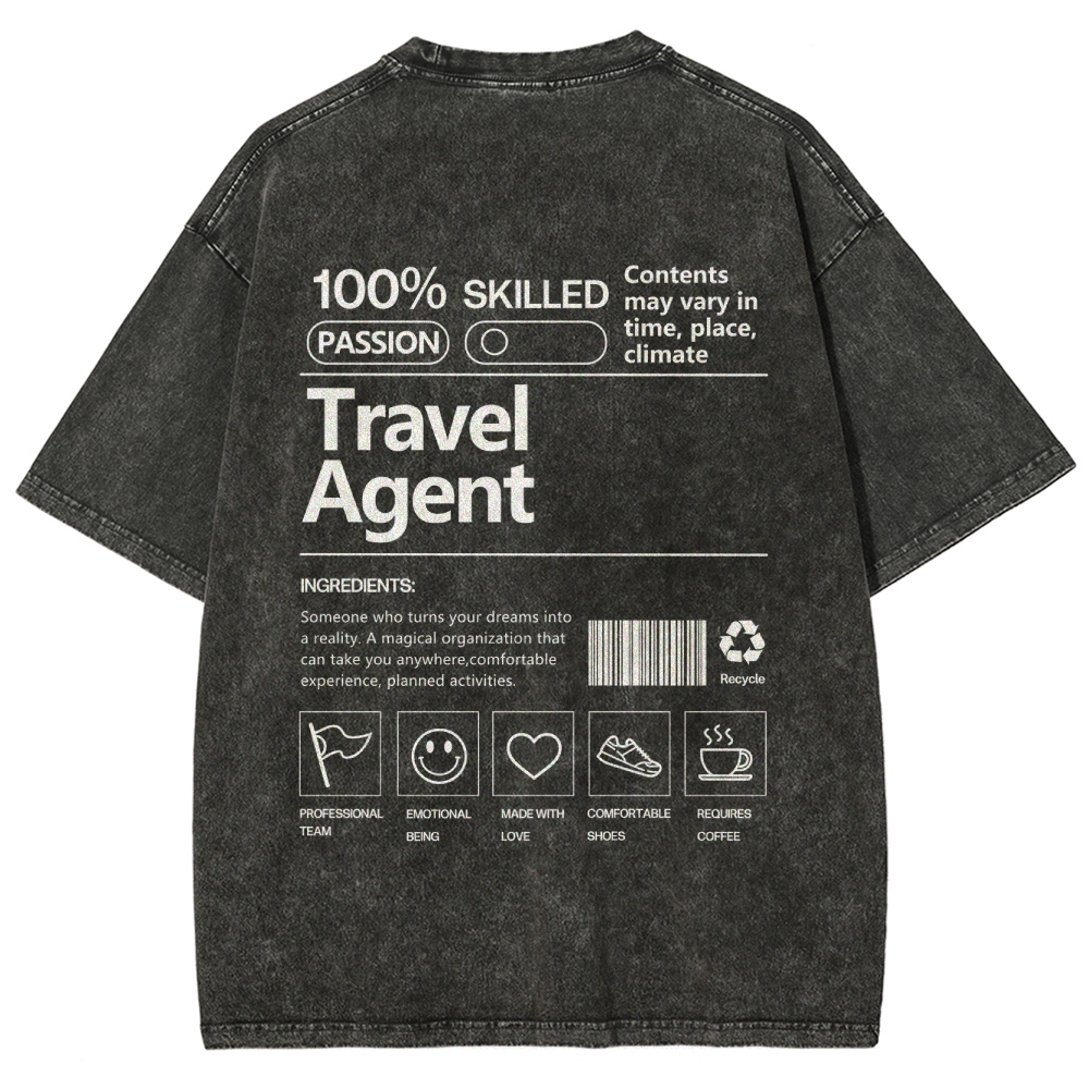 Travel Agent Unisex Fit Washed T-Shirt