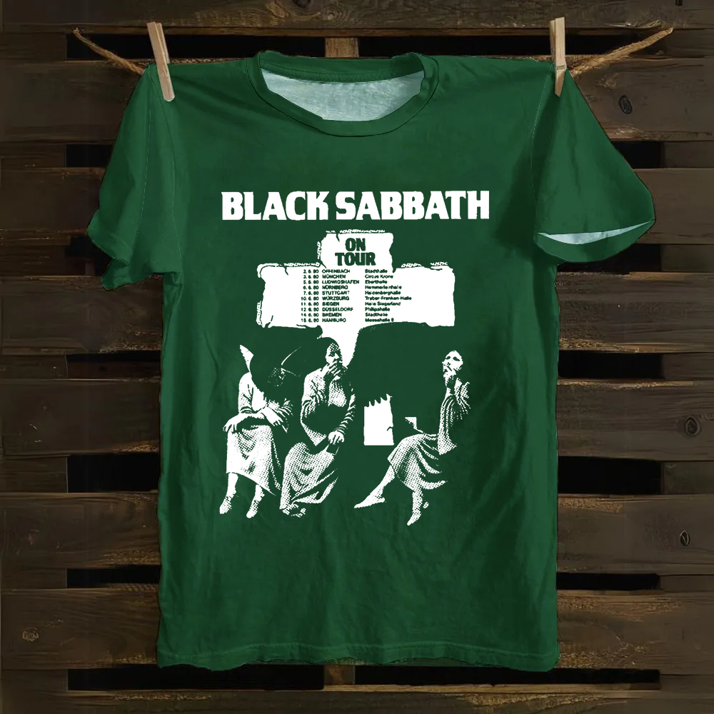 Unisex Vintage  Black Sabbath Band Cotton T-Shirt