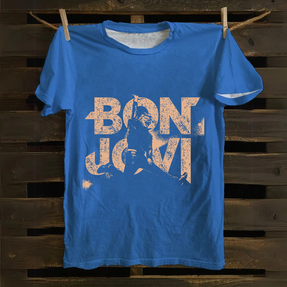 Unisex Vintage Bon Jovi cotton T-Shirt