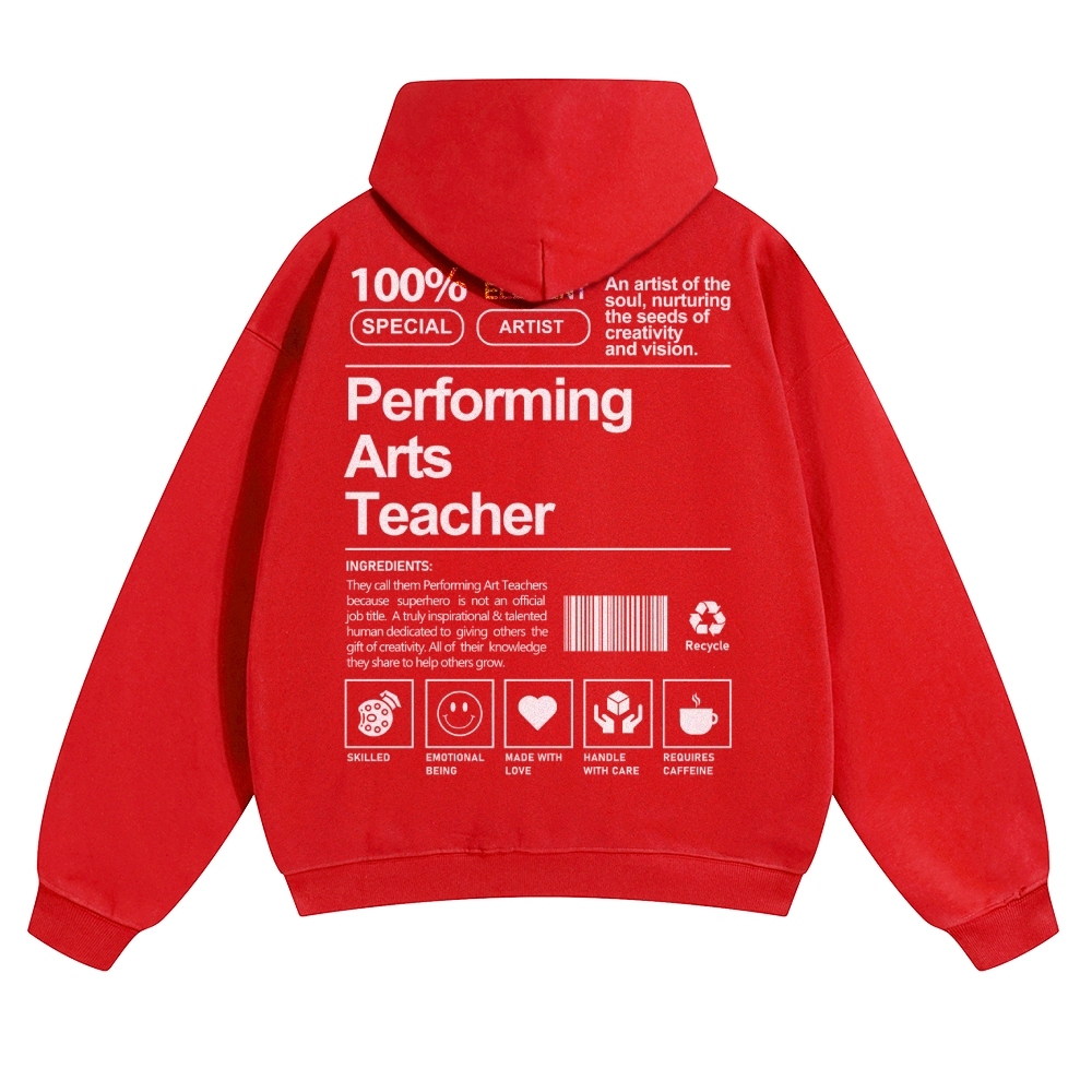 Performing Arts Teacher Solid Color Hoodie