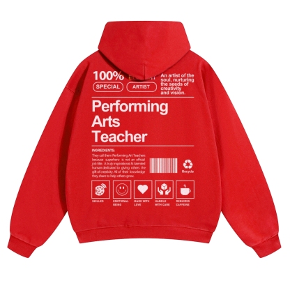 Performing Arts Teacher Solid Color Hoodie