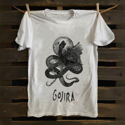 Unisex Vintage Gojira Heavy Metal Band Cotton T-Shirt